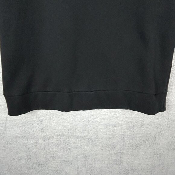 Puma Sweatshirt Women Medium Black Asymmetrical Cowl Neck Fleece Logo Pullover - Picture 5 of 13
